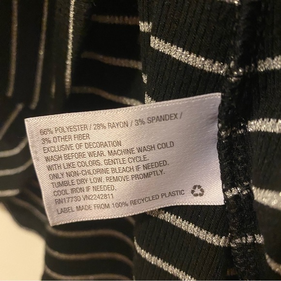 Xhilaration Girls 10/12 Large Long Sleeve Black Sliver Dress - Picture 6 of 12